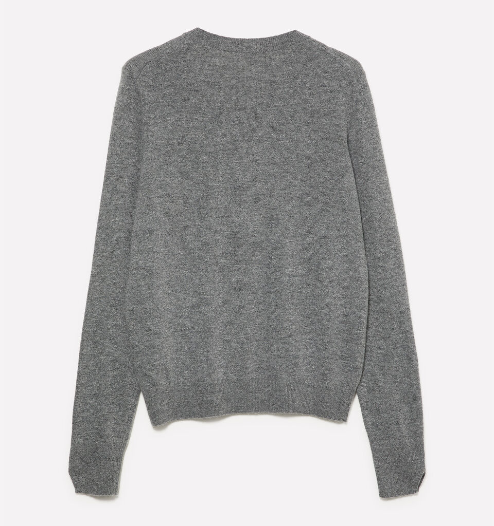 Dunkelgrau melierter Rundhalspullover - rundhalspullover für damen - Grau | Sisley image number 2